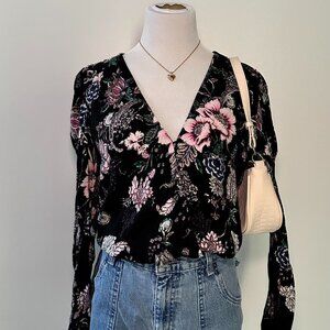 black floral bodysuit afrm (maternity maybe?)